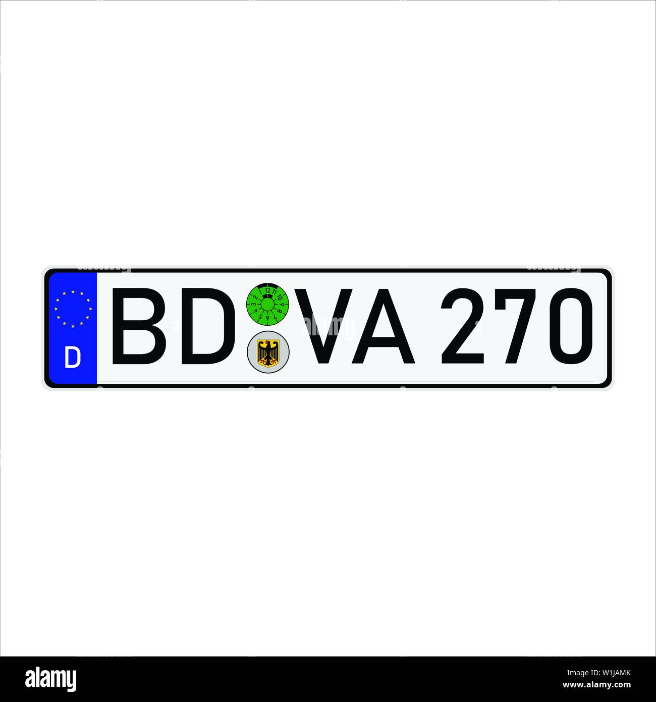 Deutsche Europäische Union Auto Nummernschild Kennzeichen Stock Vektor