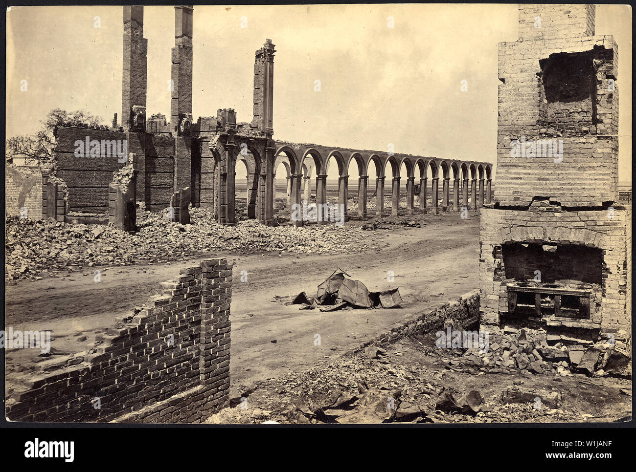 South Carolina, Charleston, Ruinen der Bahnhof. Stockfoto