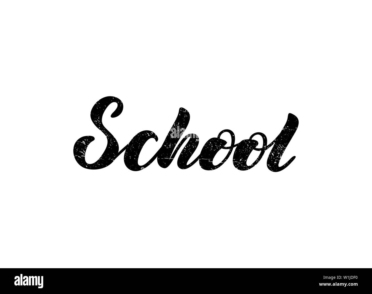 Vector Illustration mit handschriftlichen Phrase - Schule. Schriftzug. Stock Vektor