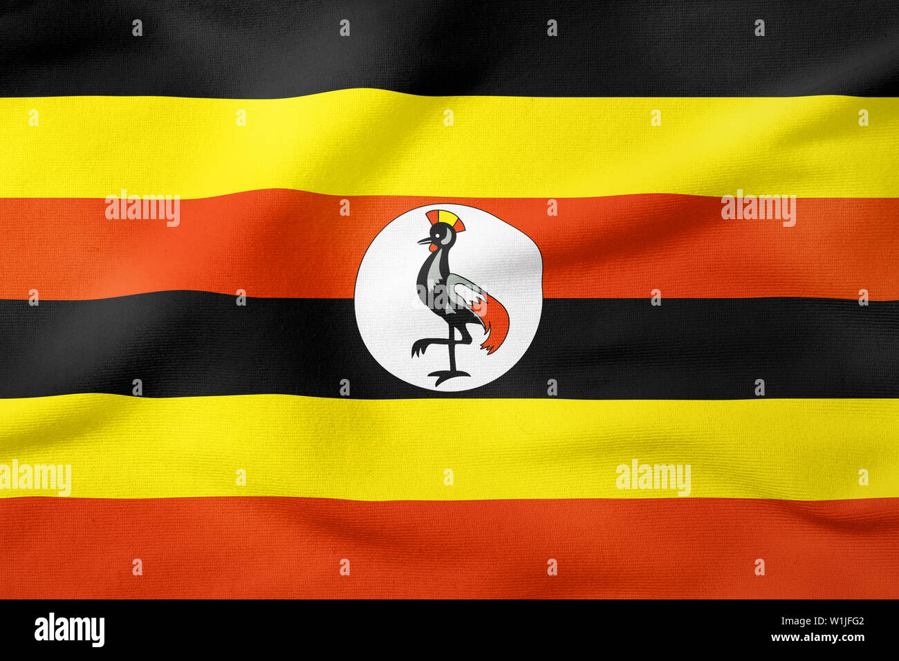 Nationalflagge von Uganda - rechteckige Form patriotischen Symbol Stockfoto