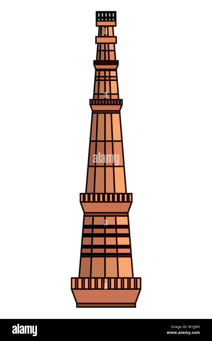 Jama Masjid berühmten Turm Symbol Stock Vektor