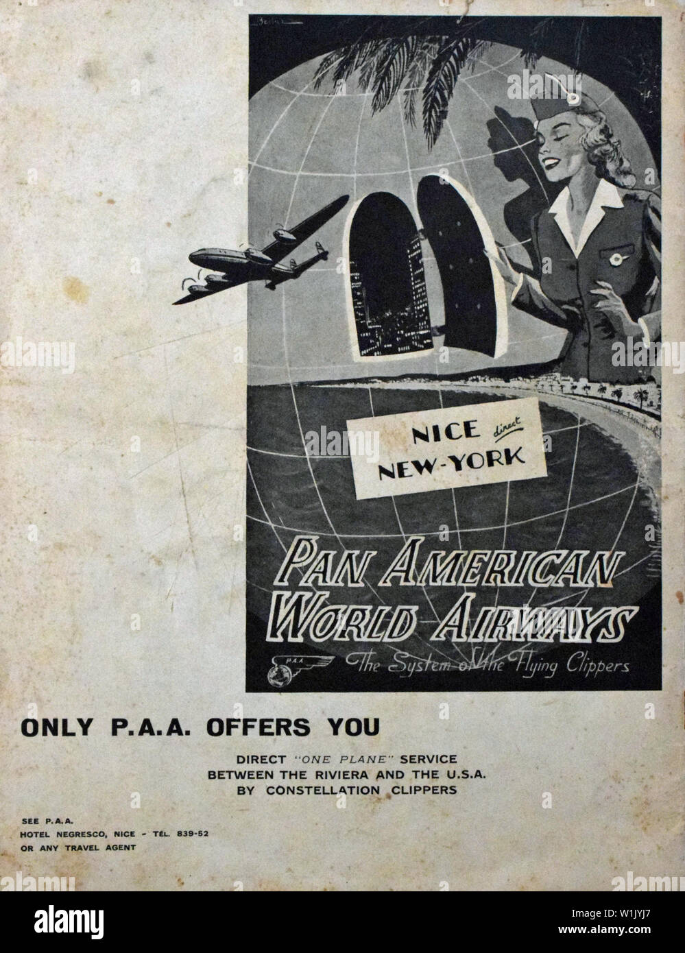 Pan American Anzeige 1951 Stockfoto
