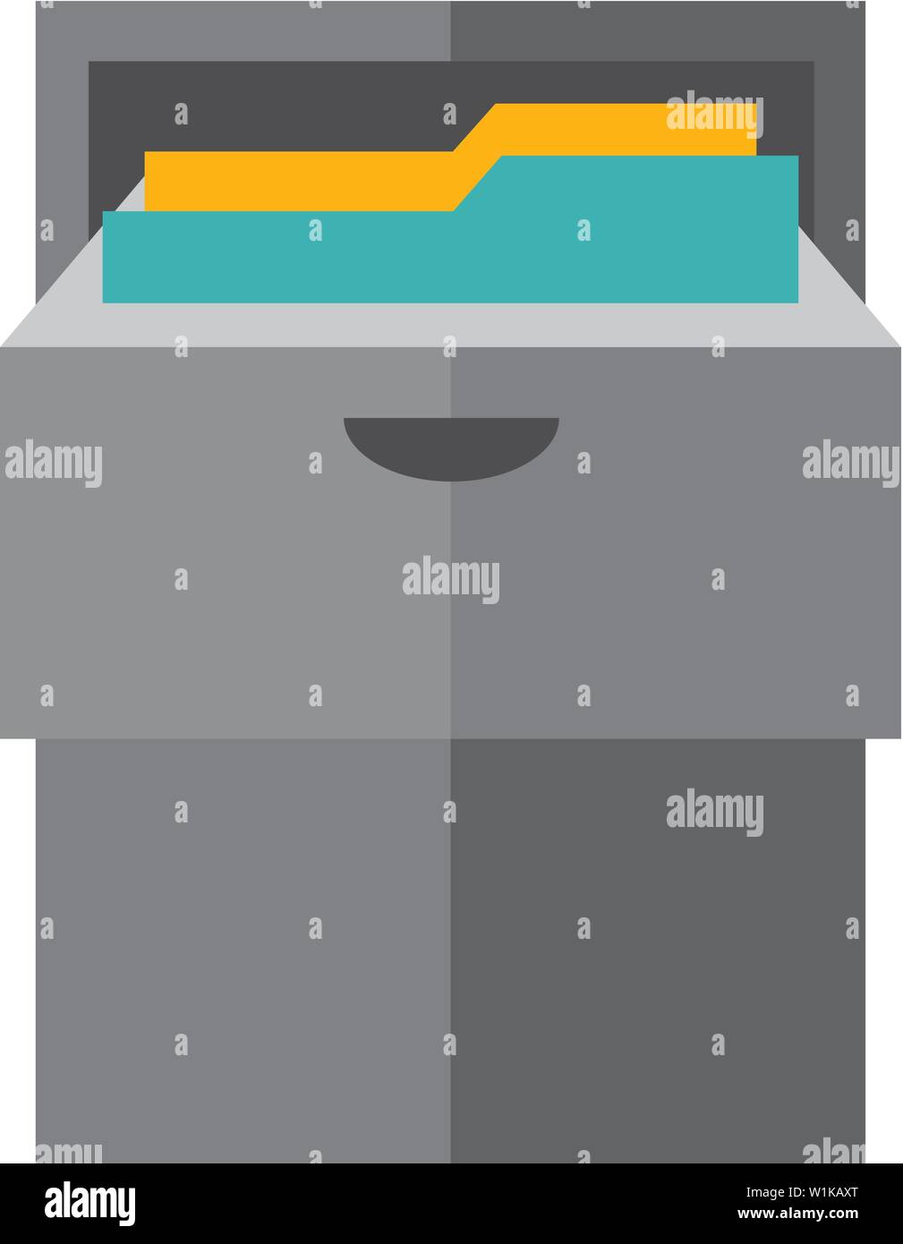 Büroschrank Symbol in flachen Farbe Stil. Dateien Dokumentinformationen Stock Vektor
