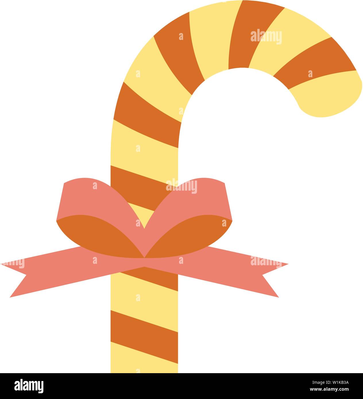 Candy Cane Symbol in flachen Farbe Stil. Essen Weihnachten Zucker süß ribbon Dekoration Geschenk Stock Vektor