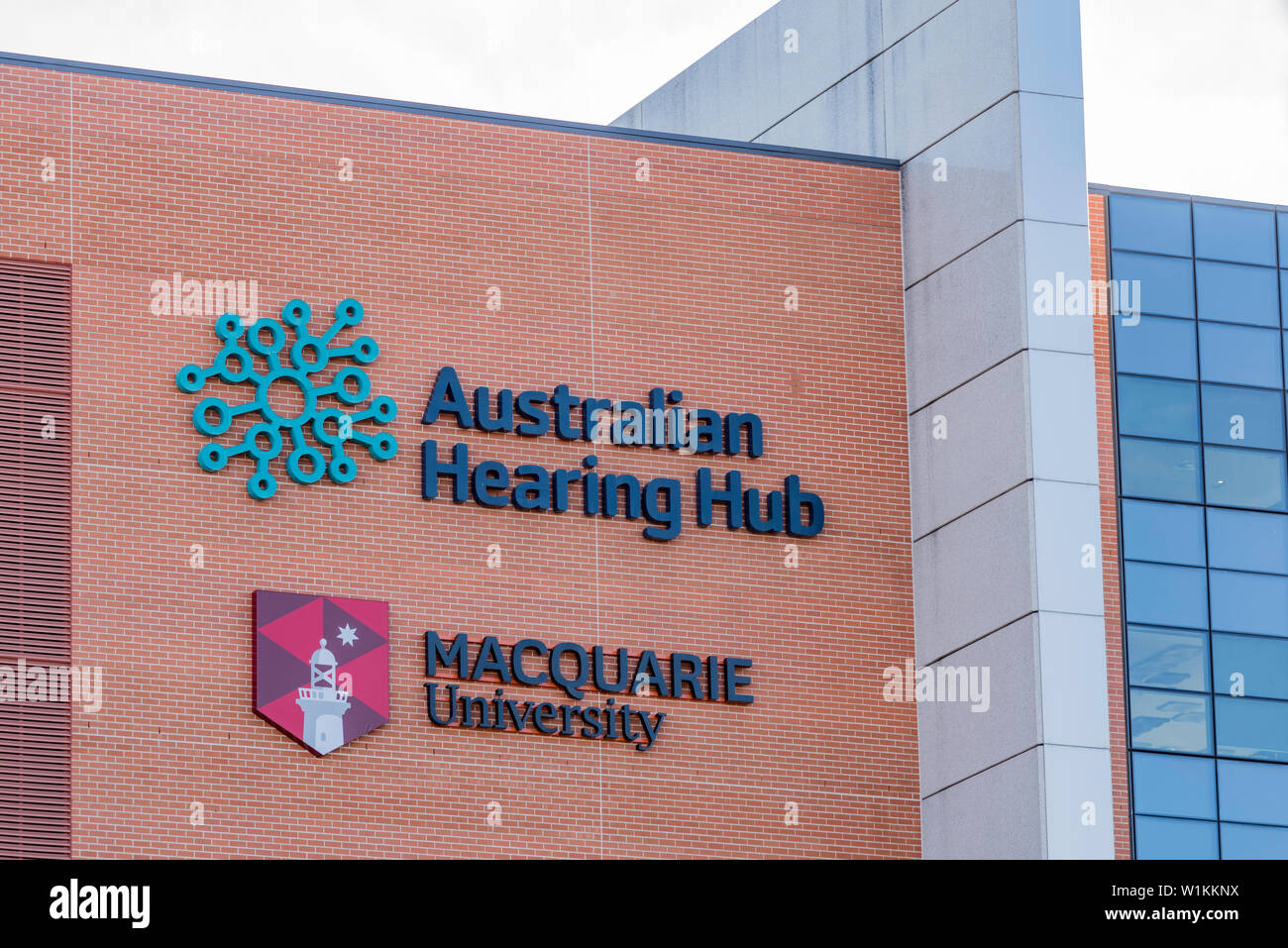Teil der Macquarie University, die Australische Anhörung Nabe wird von Wissenschaftlern, Pädagogen und Experten in Linguistik, Audiologie und Anhörung Wissenschaft Stockfoto