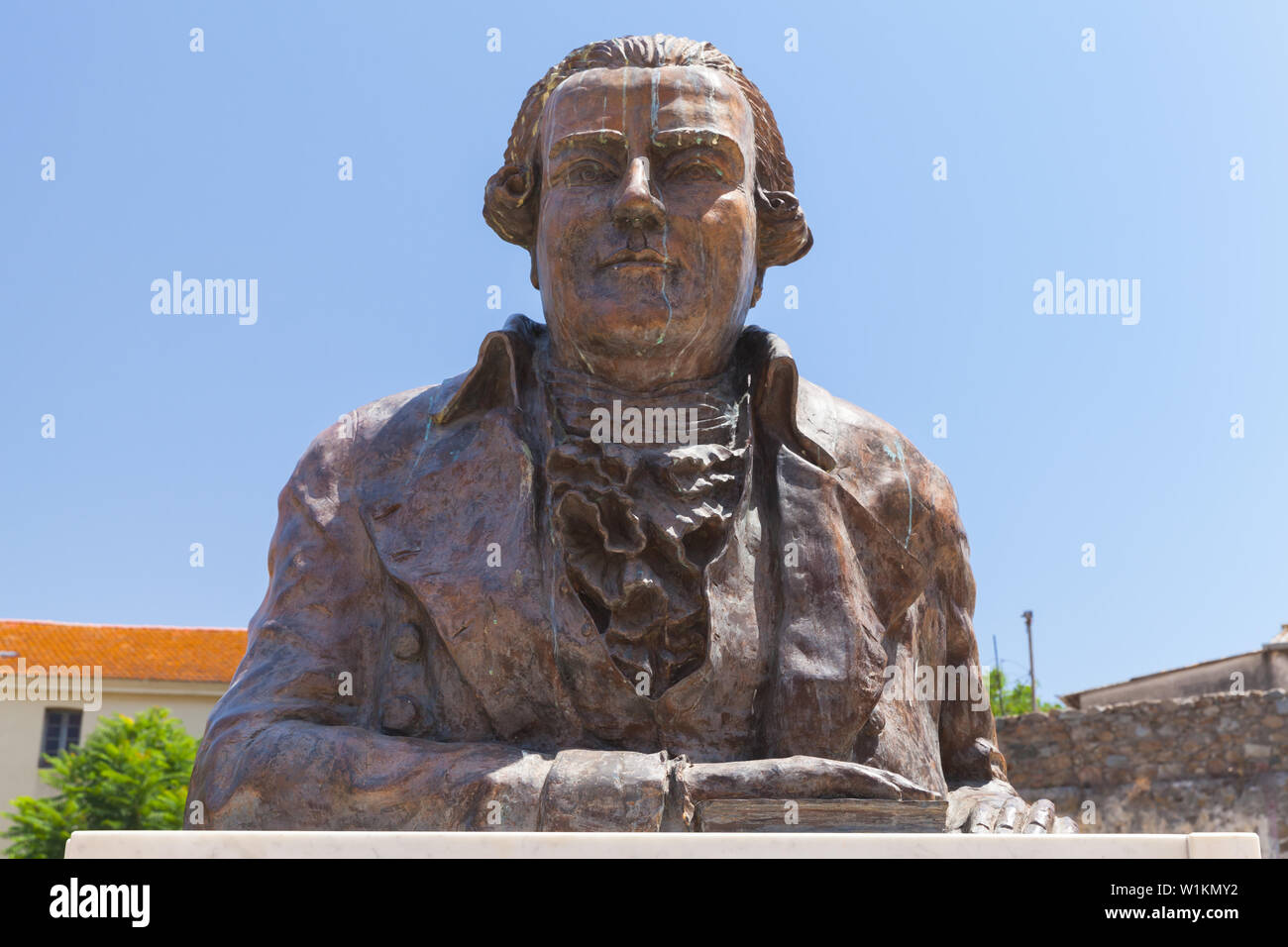 Ajaccio, Frankreich - Juli 6, 2015: Statue Pascal Paoli, Ajaccio, Korsika Stockfoto