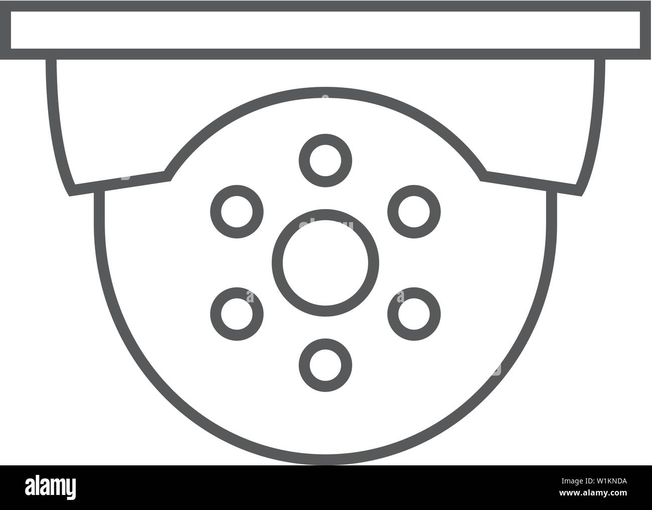 Überwachungskamera Symbol in dünnen Umrisse Stil. Elektronische Sicherheit Schutz Raub Beweise CCTV Stock Vektor