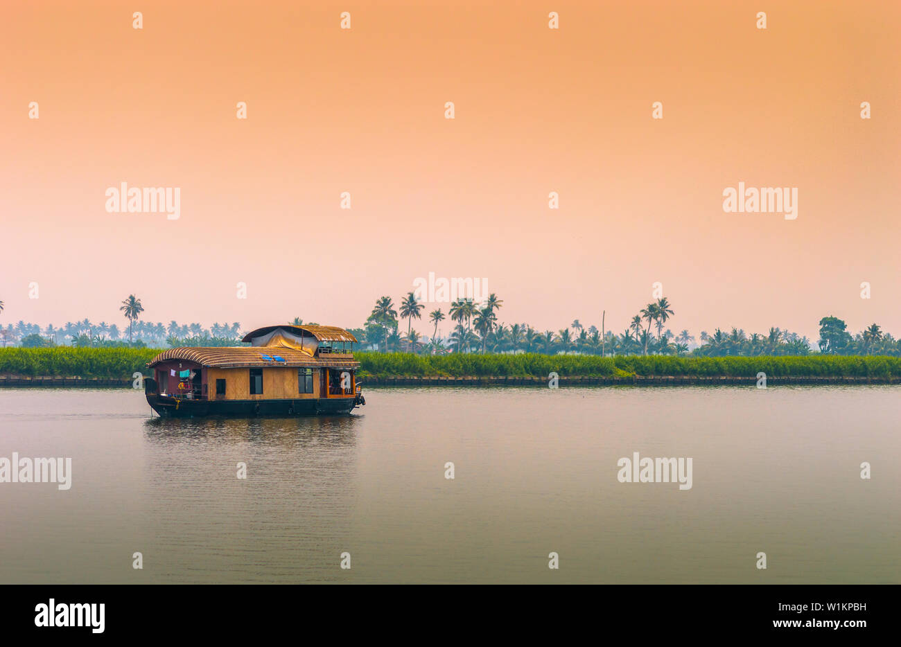 Alappuzha Boot Haus Schönheit und Natur Schönheit von Kerala. Gottes eigenes Land. Stockfoto