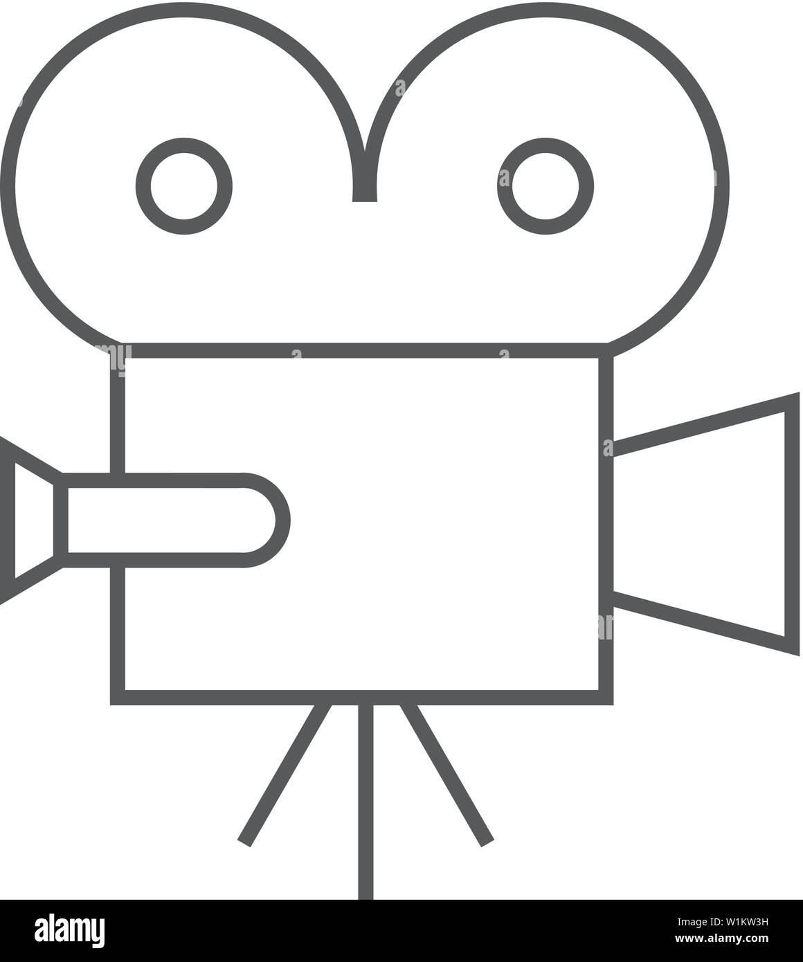 Film Kamera Symbol in dünnen Umrisse Stil. Technik Unterhaltung Aufnahme Kino film Vintage Stock Vektor