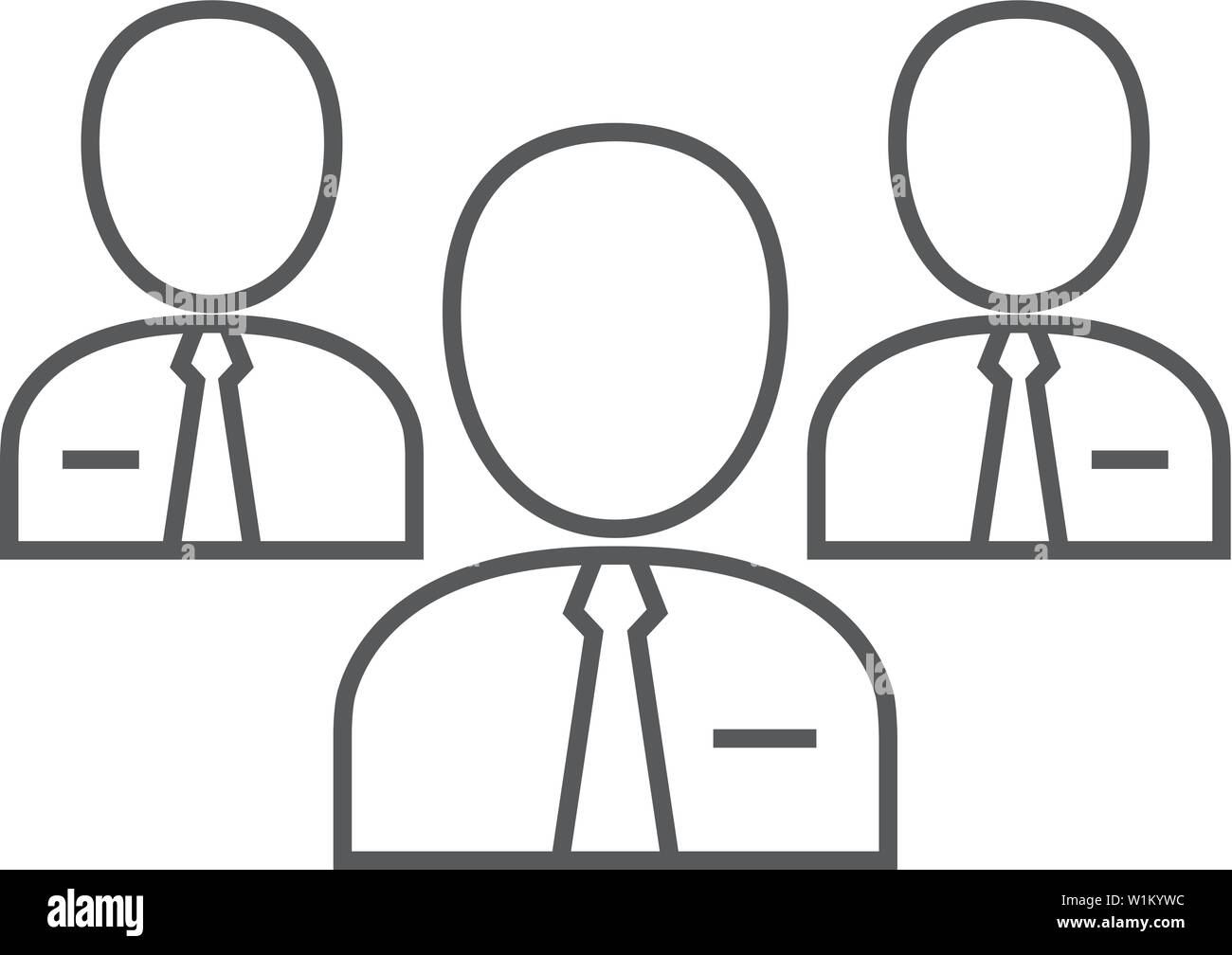 Teamwork Symbol in dünnen Umrisse Stil. Business Communication collaboration Team Büro Stock Vektor