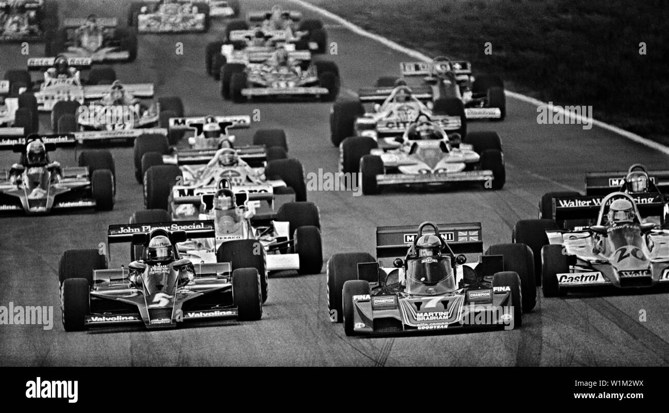 Der Beginn der schwedischen Grand Prix in Anderstorp 1977 Stockfoto