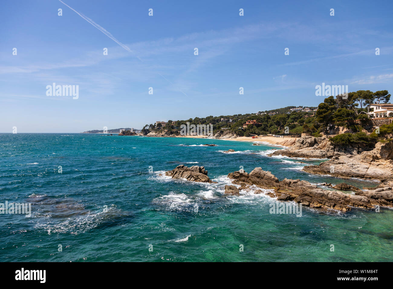 Die gordeous Spaziergang entlang der Küste zwischen Sant Anthoni de Calnonge und Platja d'Aro, Costa Brava, Spanien Stockfoto