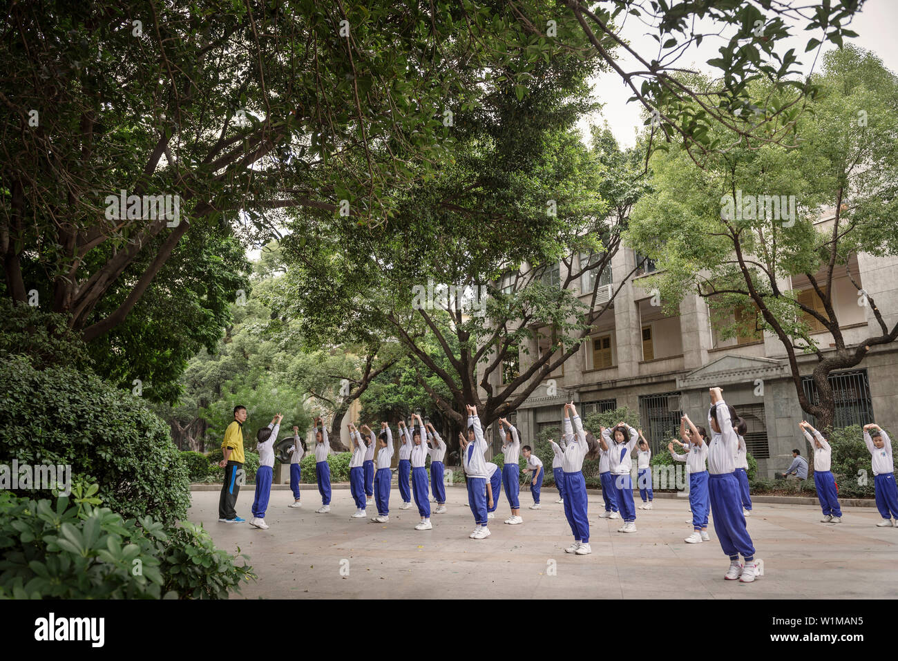 Chinesische Schule Sport, in der Innenstadt von Guangzhou, Provinz Guangdong, Pearl River Delta, China Stockfoto