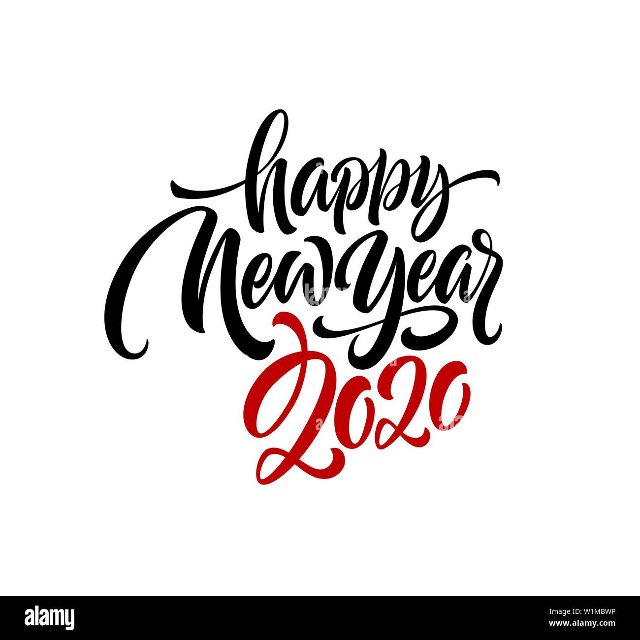 Frohes Neues Jahr 2020. Schriftzug gruss Inschrift. Vector Illustration Stock Vektor