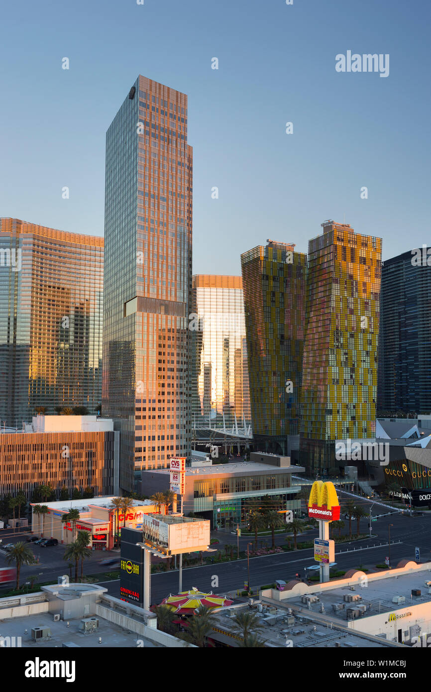 City Center Place, Veer Towers, Aria Resort, Strip, South Las Vegas Boulevard, Las Vegas, Nevada, USA Stockfoto