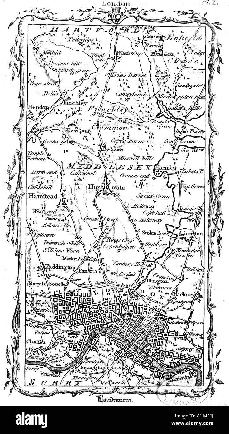 Großbritannien Karte. Altes Bild Stockfoto