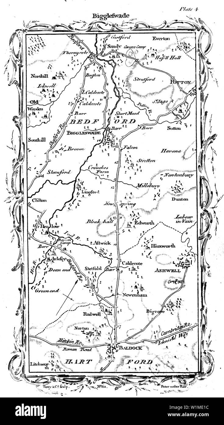 Großbritannien Karte. Altes Bild Stockfoto