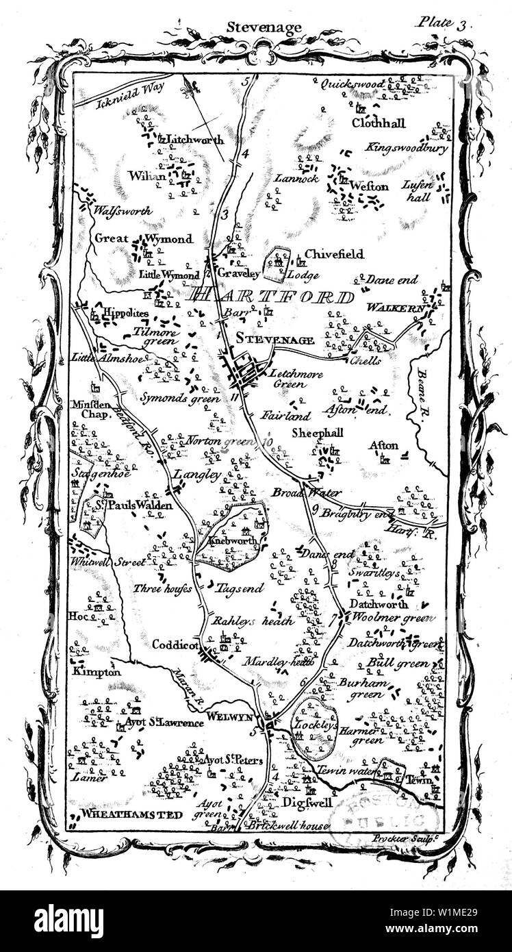 Großbritannien Karte. Altes Bild Stockfoto