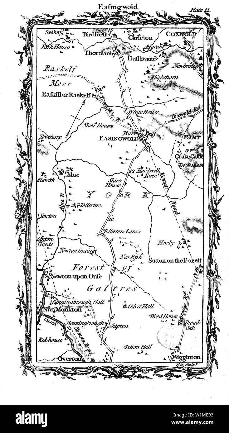 Großbritannien Karte. Altes Bild Stockfoto