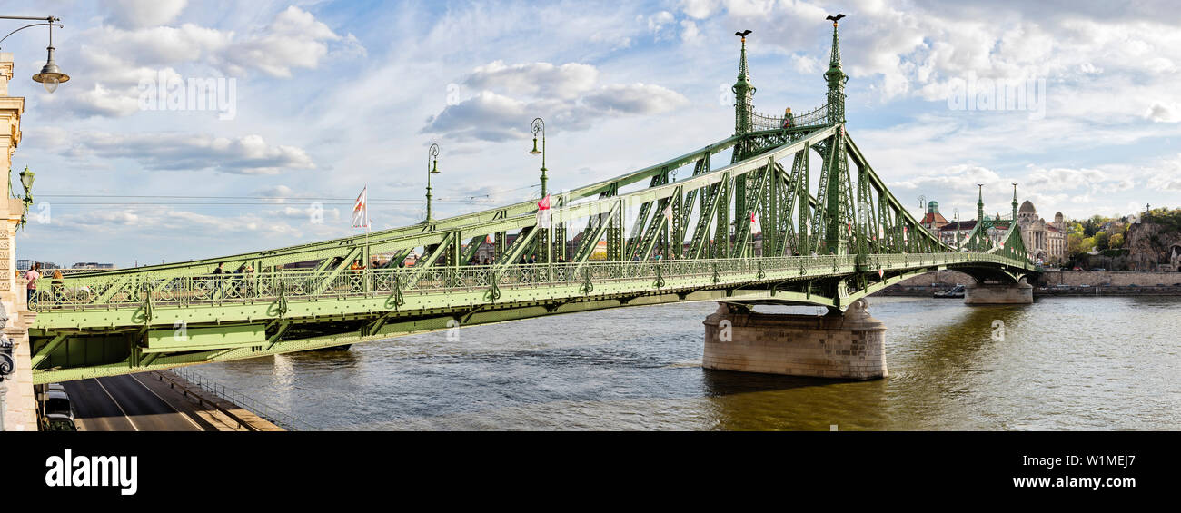 Der Brücke über die Donau, Budapest, Ungarn Stockfoto