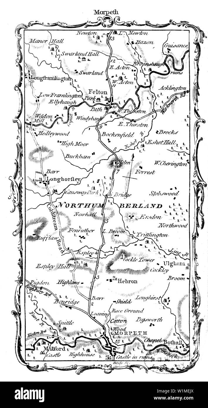 Großbritannien Karte. Altes Bild Stockfoto