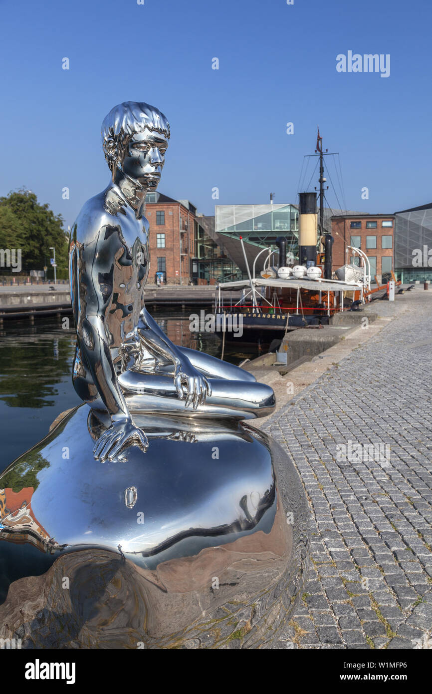 Skulptur Han im Hafen von Helsingør, Insel von Neuseeland, Skandinavien, Dänemark, Nordeuropa Stockfoto