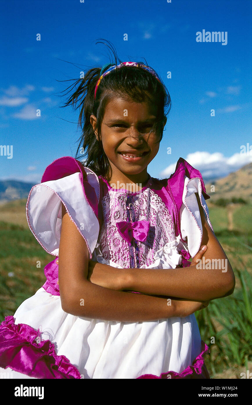 Indisches Mädchen, Nausori Highlands Viti Levu, Fidschi Stockfoto