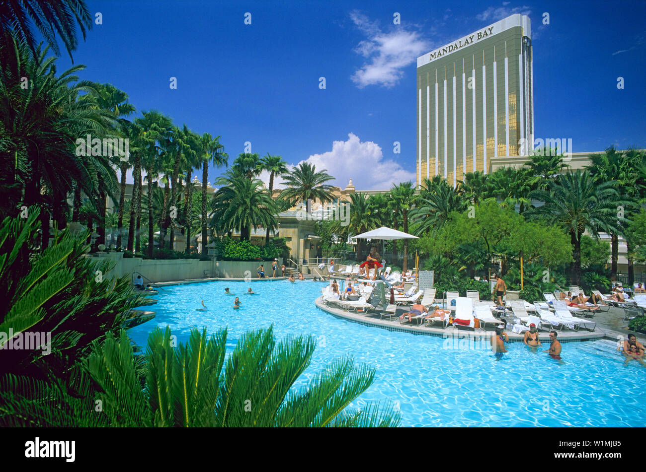 Pool im Hotel Mandalay Bay, Las Vegas, Nevada, USA Stockfoto