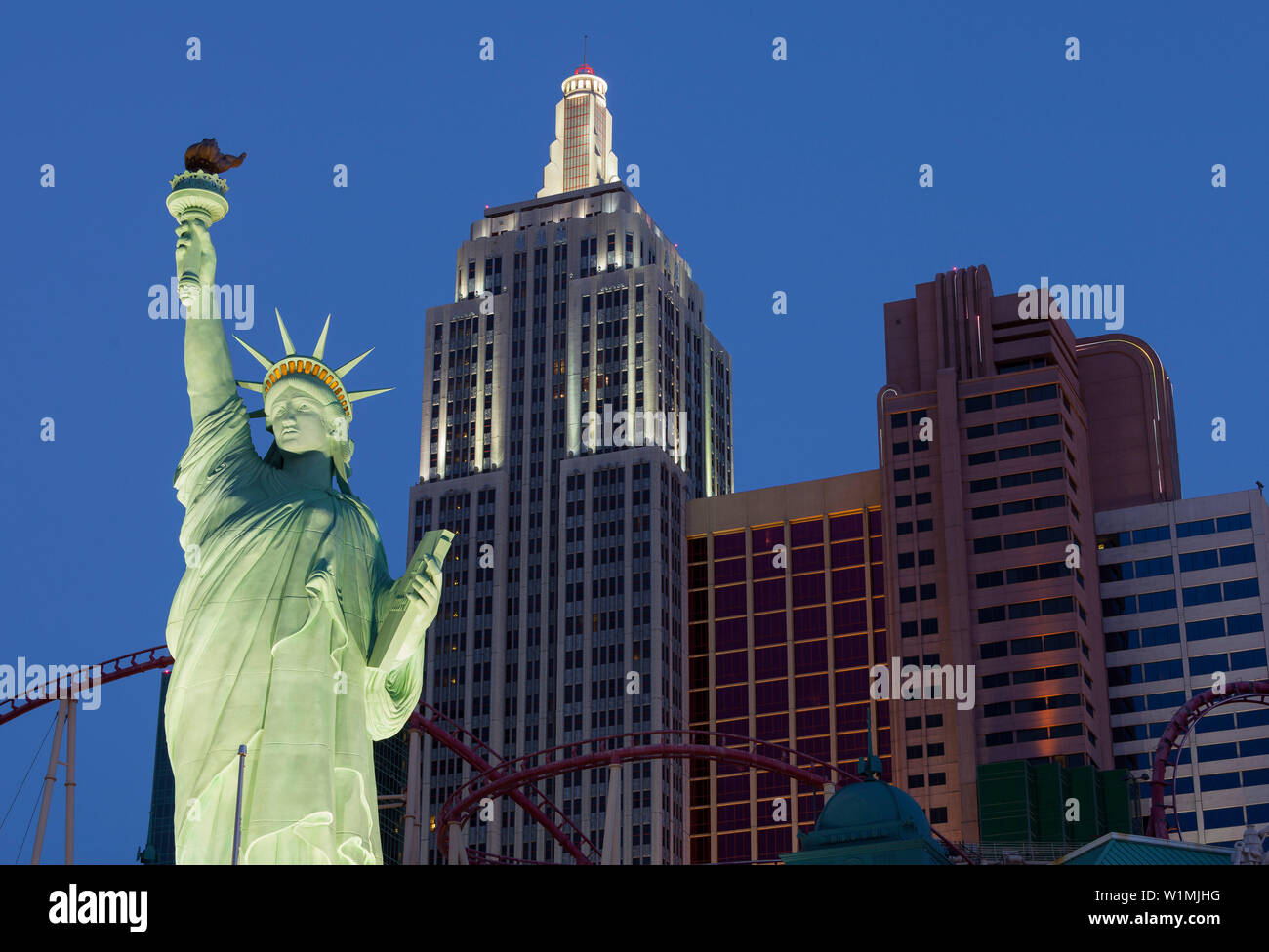 New York New York Hotel, Freiheitsstatue, Strip, Las Vegas, Nevada, USA Stockfoto