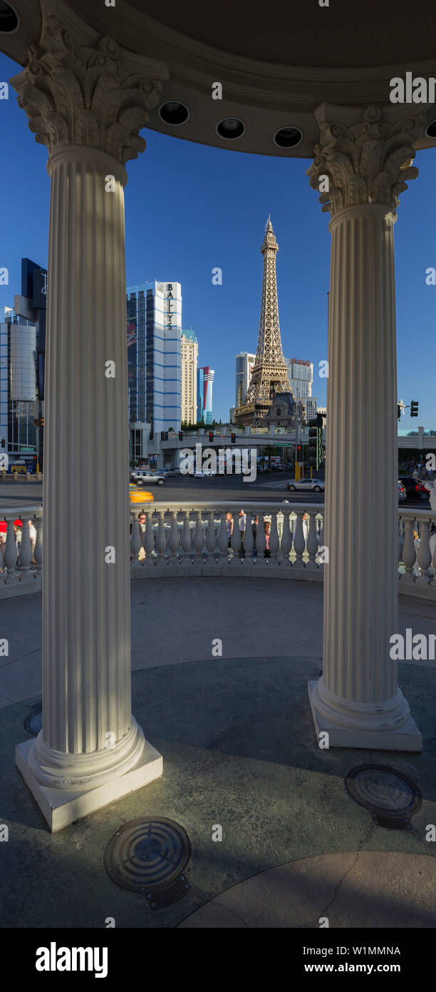 Caesars Palace Hotel, Eiffelturm, Tempel, Strip, Las Vegas Boulevard South, Las Vegas, Nevada, USA Stockfoto