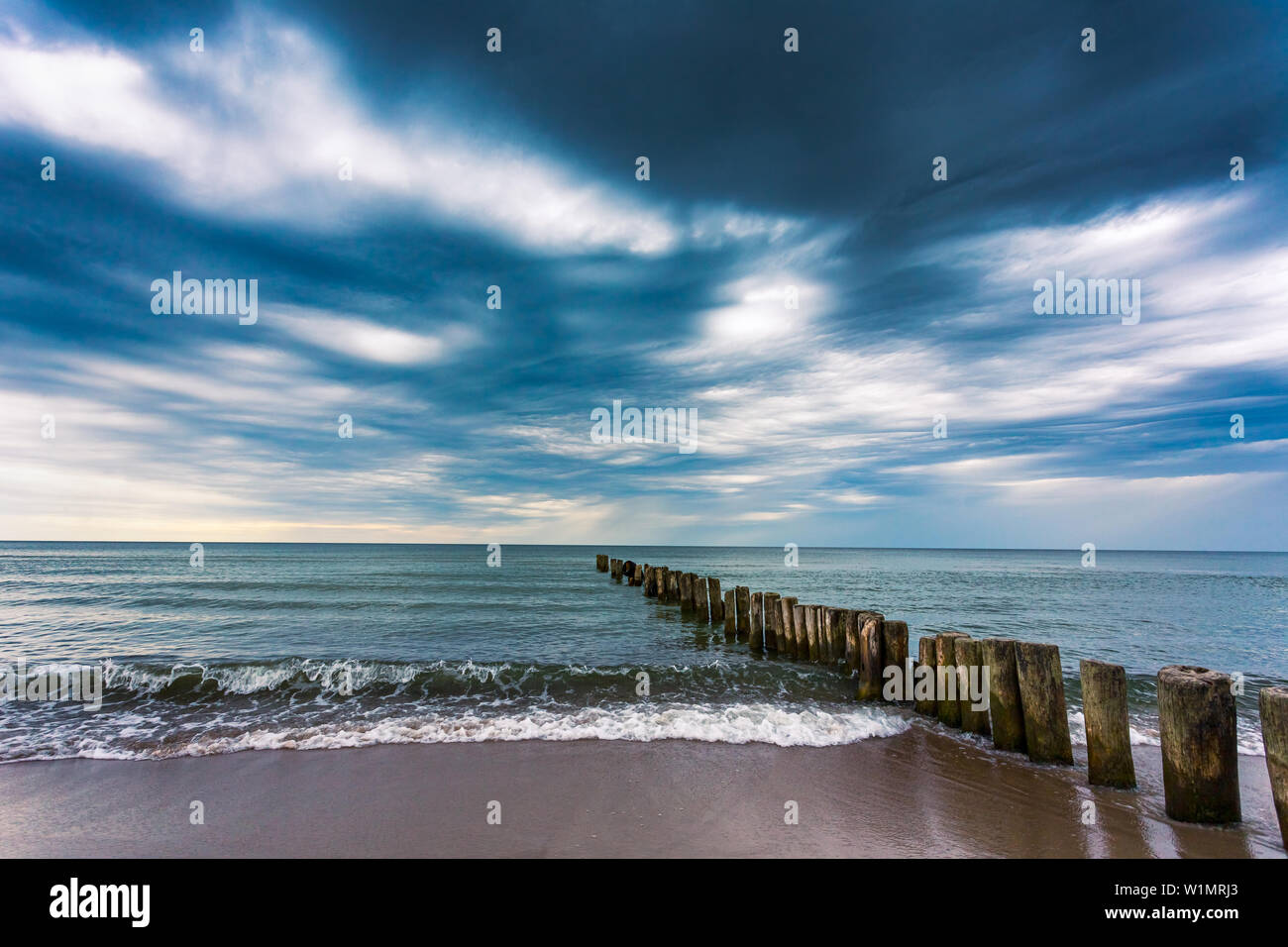 Asperitas Wolken über der Ostsee, Litauen Stockfoto