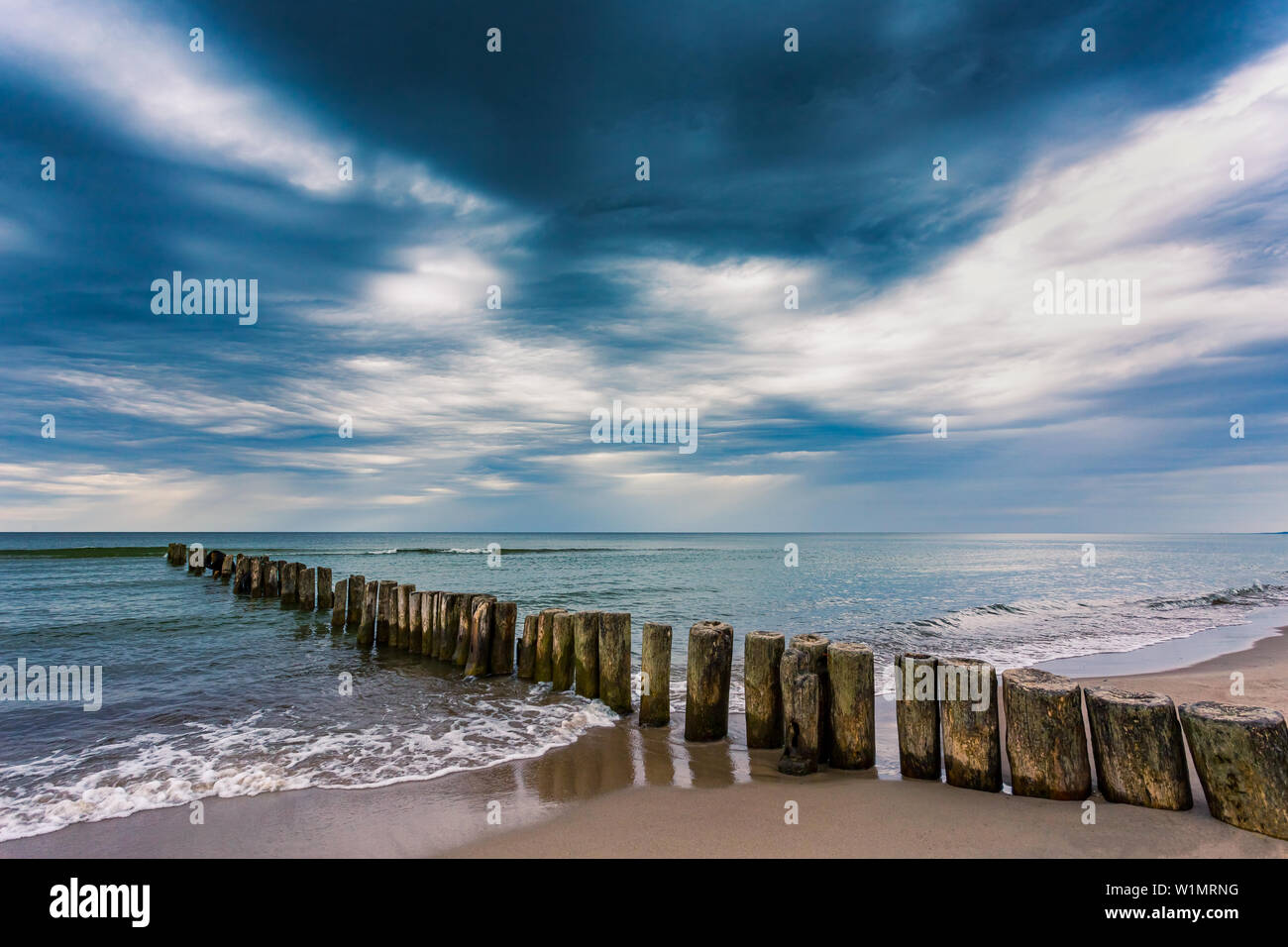 Asperitas Wolken über der Ostsee, Litauen Stockfoto