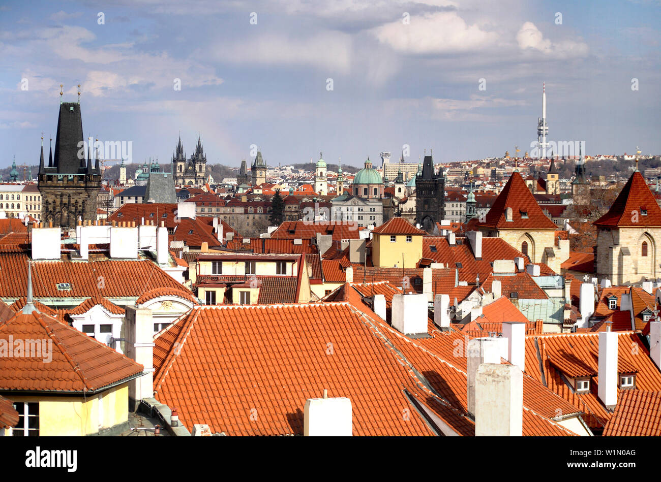 Dächer, Mala Strana, Kleinseite, Prag, Tschechische Republik Stockfoto