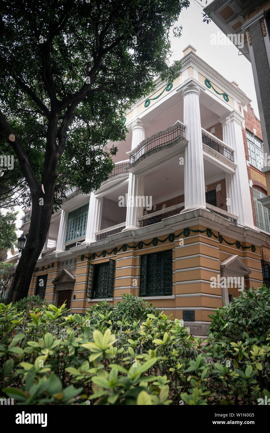 Villa aus der Kolonialzeit in der Innenstadt von Guangzhou, Provinz Guangdong, Pearl River Delta, China Stockfoto