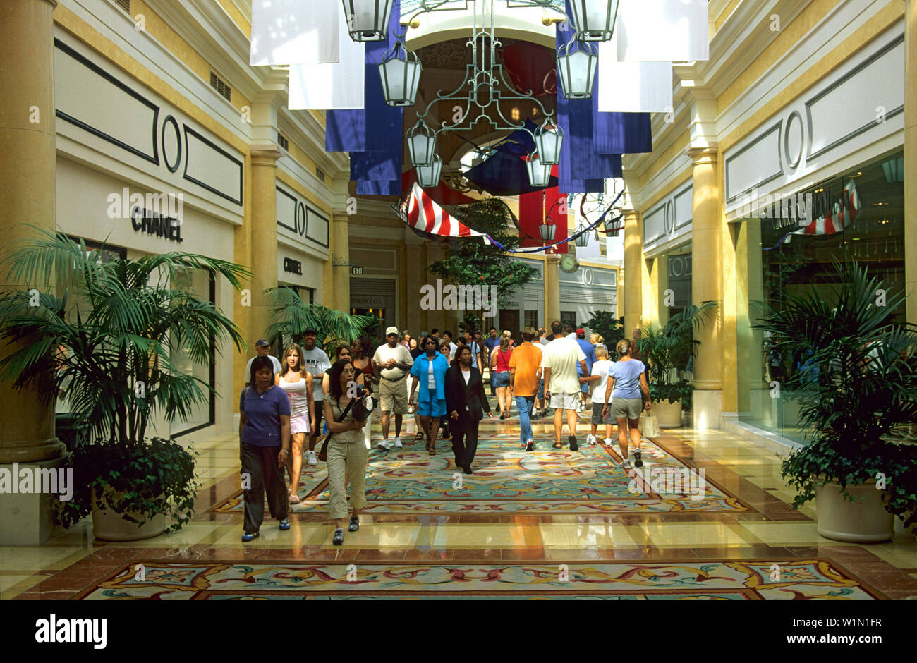 Einkaufszentrum im Hotel Bellagio, Bellagio Hotel and Casino, Las Vegas Boulevard, Las Vegas, Nevada, USA Stockfoto