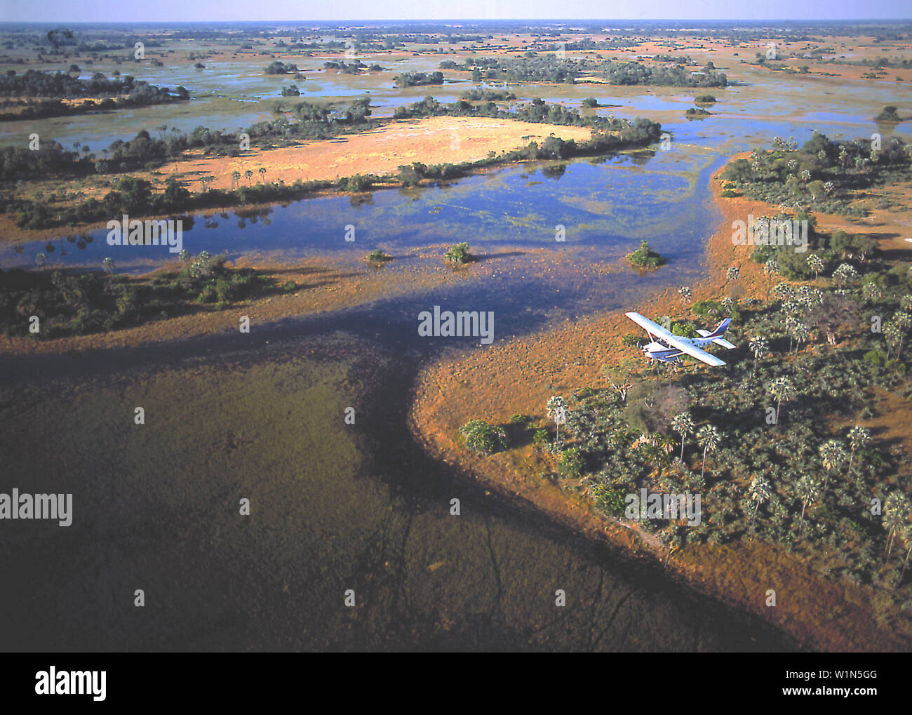 Flugzeug-Safari, Okawango Delta Botswana Stockfoto