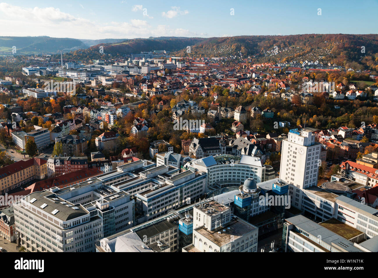 Blick vom Jentower auf der Friedrich Schiller Universität, Jena, Thüringen, Deutschland, Europa Stockfoto