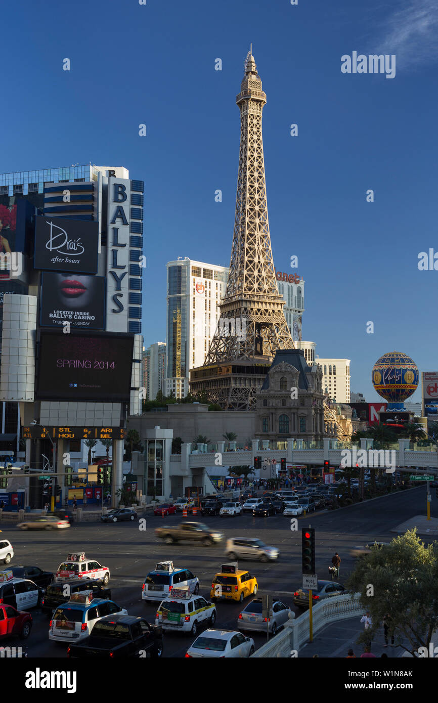 Eiffelturm, Streifen, Las Vegas Boulevard South, Las Vegas, Nevada, USA Stockfoto