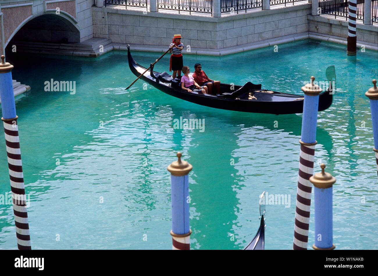 Gondelfahrt im Venetian, The Venetian Hotel and Casino, Las Vegas Boulevard, Las Vegas, Nevada, USA Stockfoto