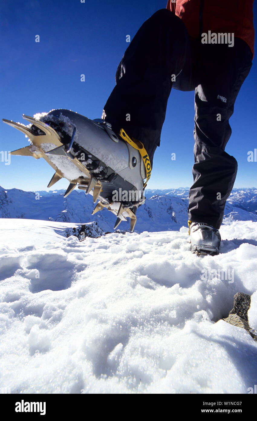 Steigeisen close-up, Weissseespitze, Tirol Stockfoto