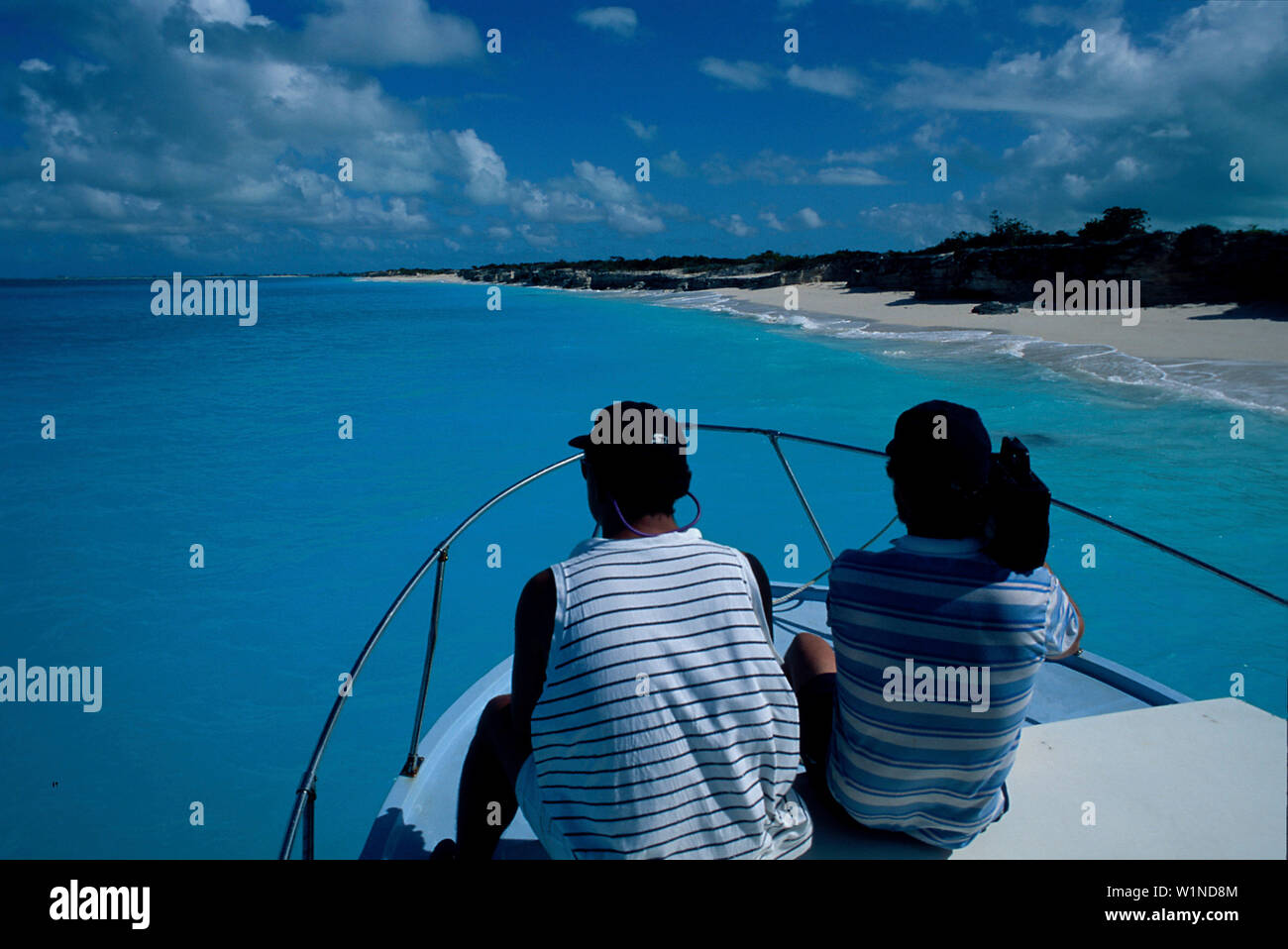 Postboot North Caicos, Providenciales, Turks & Caicos Isl., Karibik Stockfoto