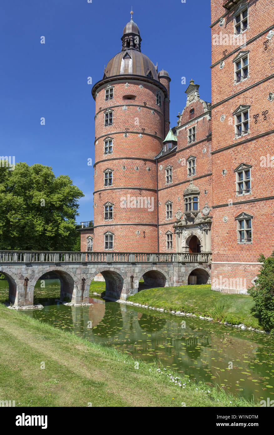 Schloss Gjorslev Slot, Stevns Halbinsel, Insel von Neuseeland, Skandinavien, Dänemark, Nordeuropa Stockfoto