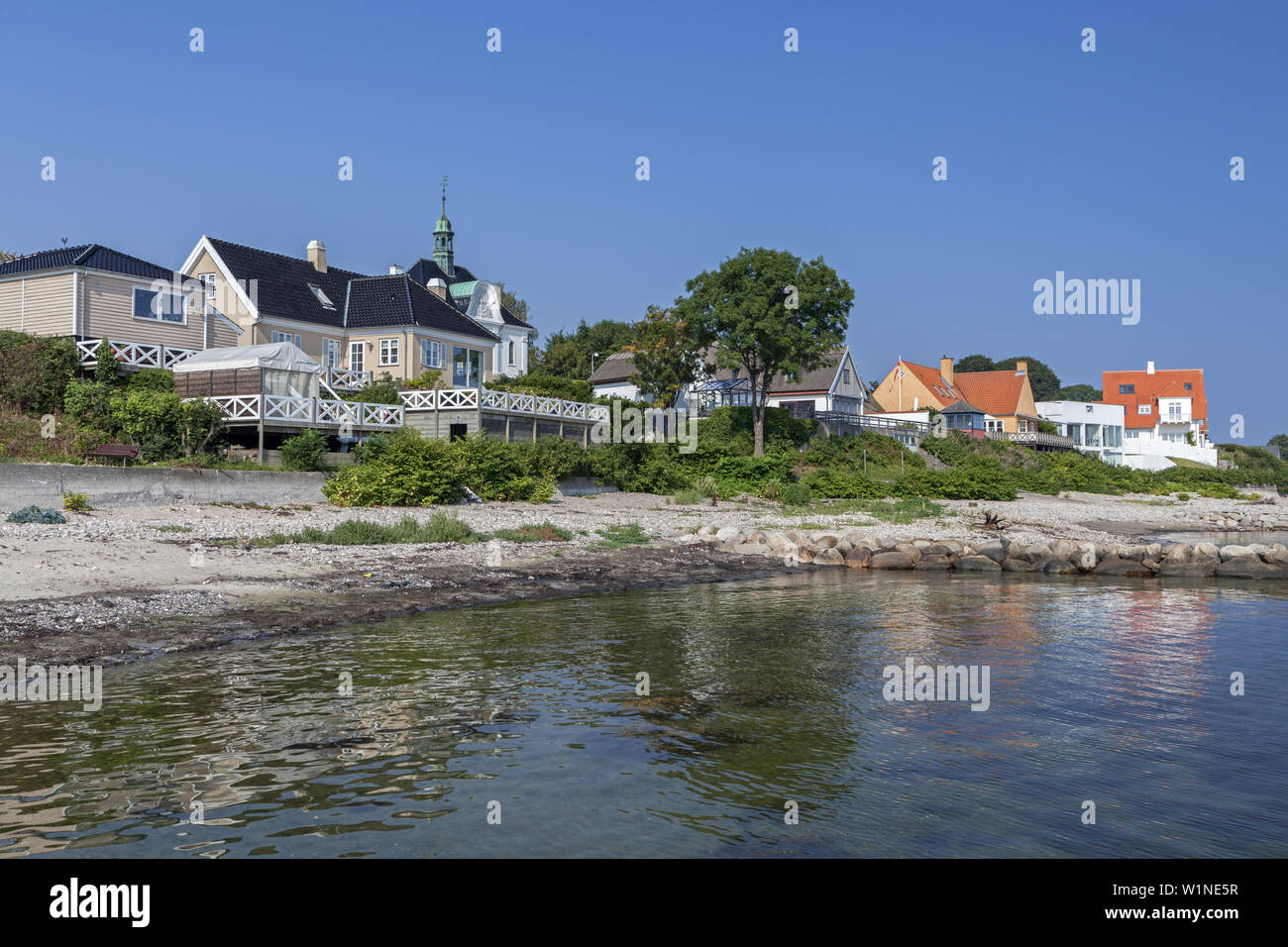 Häuser an der Ostsee in Hellebaeck, Insel von Neuseeland, Skandinavien, Dänemark, Nordeuropa Stockfoto