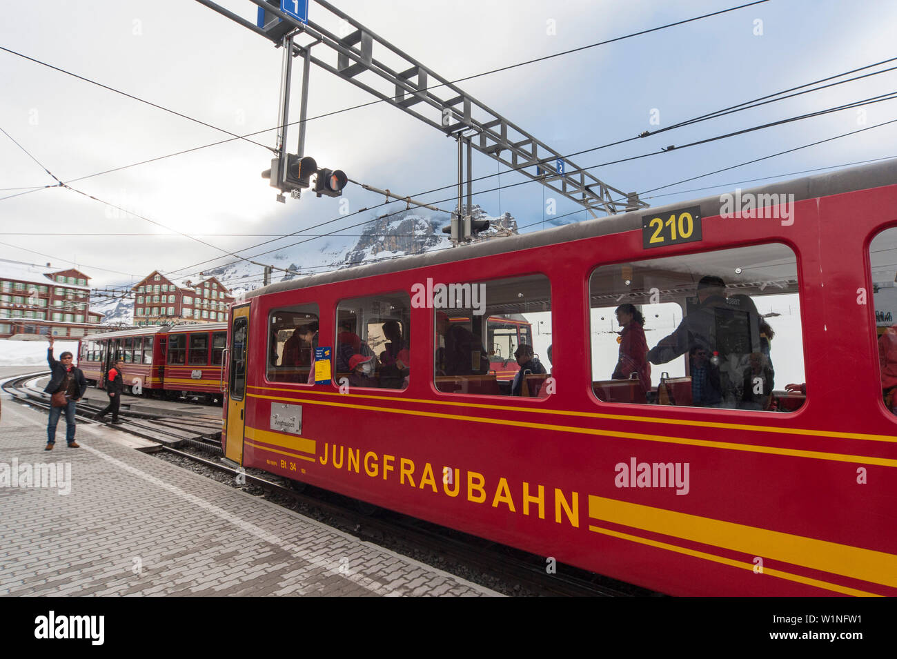 Jungfraubahn, Kleine Scheidegg, UNESCO Welterbe Schweizer Alpen Jungfrau-Aletsch, Kanton Bern, Berner Oberland, Schweiz Stockfoto