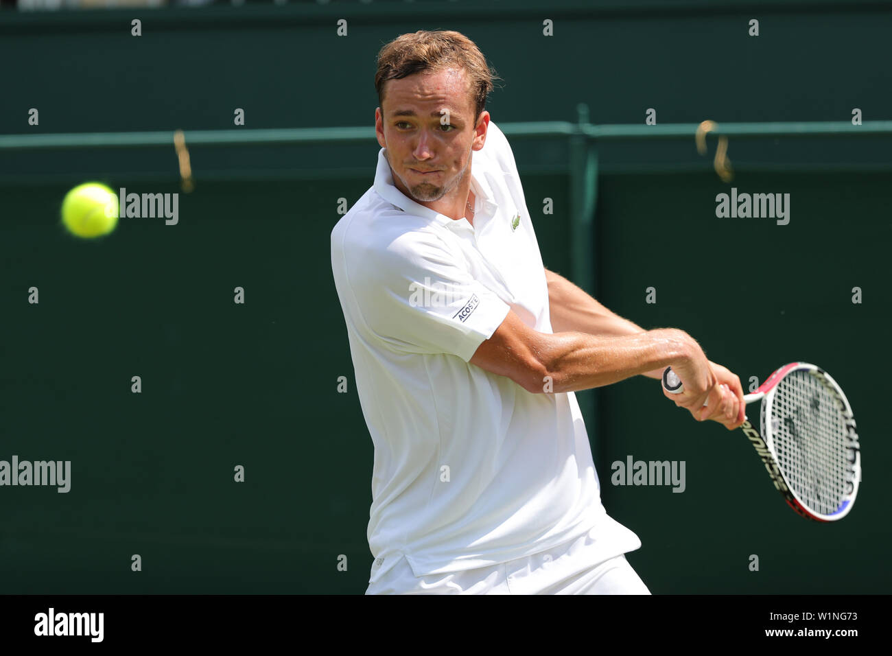 London, Großbritannien. 3. Juli 2019. Die Wimbledon Championships 2019. Daniil Medwedew, Russland, 2019 Credit: Allstar Bildarchiv/Alamy leben Nachrichten Stockfoto