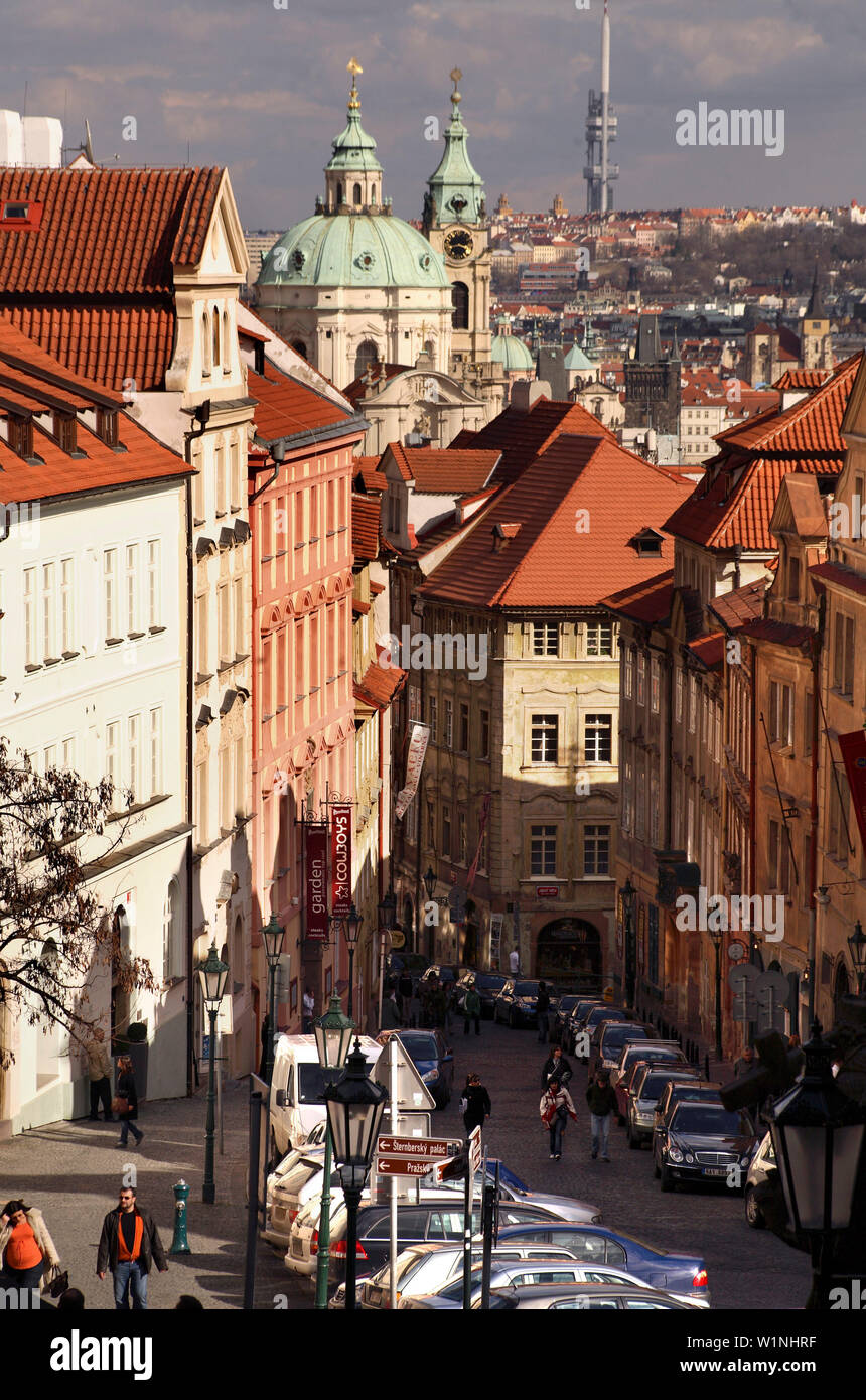 Nerudova, Mala Strana, Kleinseite, Prag, Tschechische Republik Stockfoto