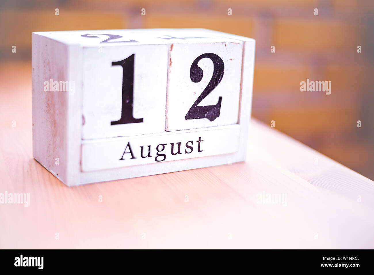 12.August - 12. August - Geburtstag - Internationaler Tag - Nationaler Tag Stockfoto