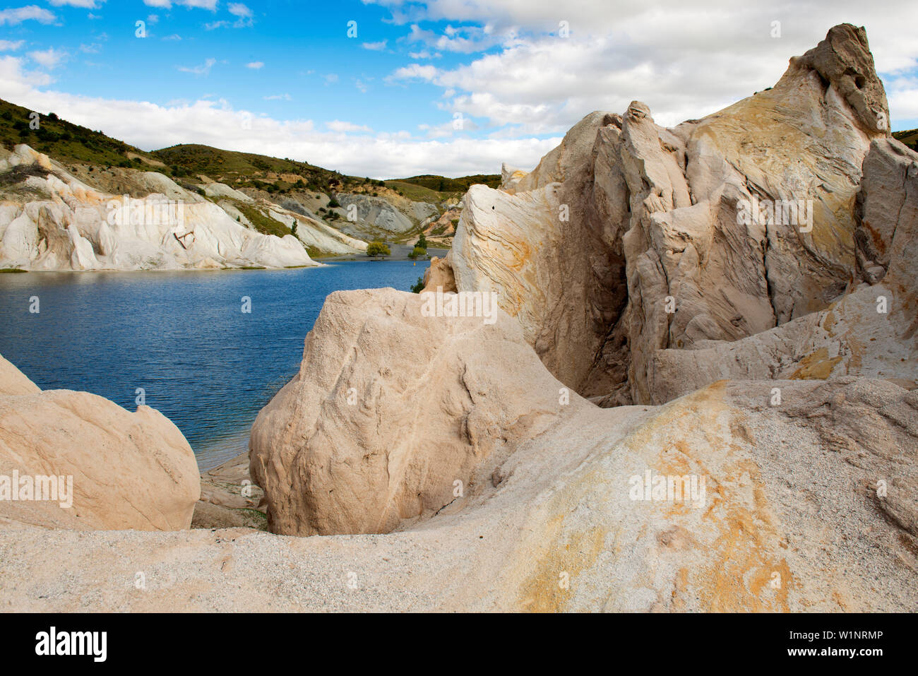 Gold bei St Bathans wurde in einer offenen Ausschneiden, Otago, Südinsel, Neuseeland abgebaut Stockfoto