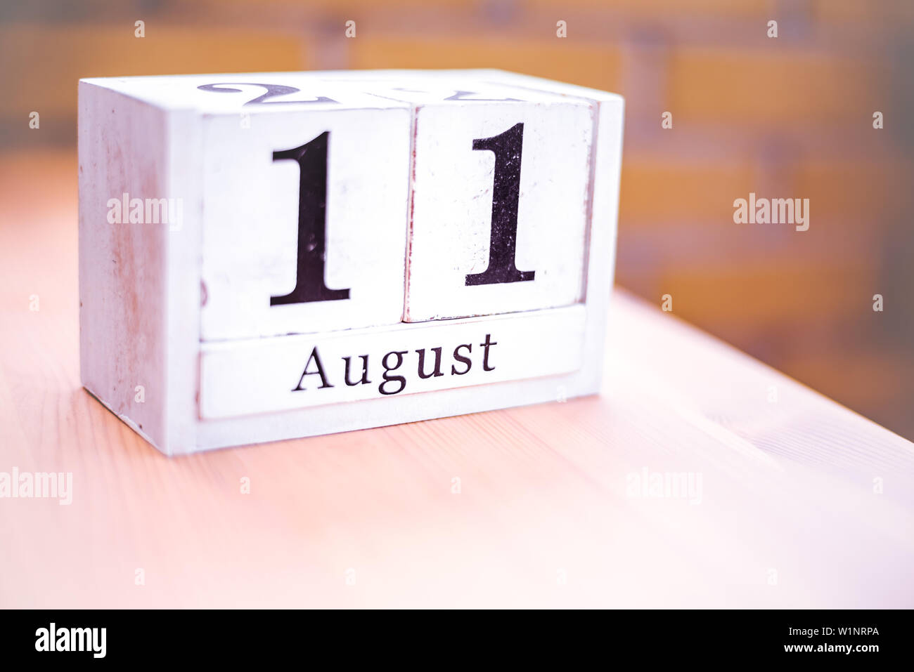 11. August - 11. August - Geburtstag - Internationaler Tag - Nationaler Tag Stockfoto
