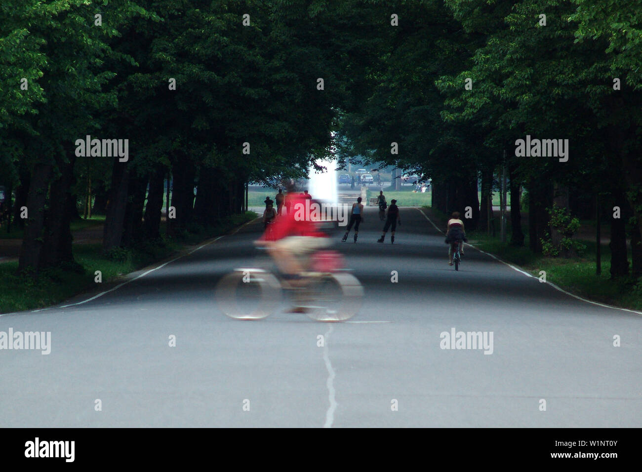 Leipzig, Sachsen, Deutschland, Radfahrer in Clara-Zetkin-park Stockfoto